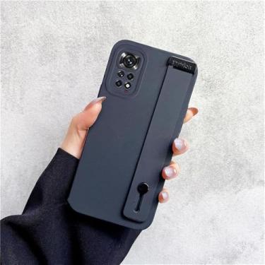 Imagem de Capa de silicone com suporte para pulso, alça de mão, para Xiaomi Redmi Note 11s, Note 11 Pro, 11s 4G, 5G, 10s, 10, 10 Pro, 11 Pro, 9, 9s, WD Black, compatível com Redmi 9T.
