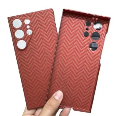 Imagem de Waillynice Capa de fibra de carbono original para Samsung Galaxy S24 Ultra anti-queda de fibra de aramida design S24ultra capa (laranja (orifício fino), para S24 Ultra)