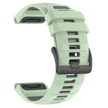 Imagem de OUTVI Pulseiras de silicone para Fenix 6X/7X de 26 mm de ajuste rápido para Garmin Fenix 8 de 51 mm/Fenix 5X Plus/Fenix 3/Descent MK2i/Enduro – pulseira esportiva de borracha macia (cinza menta)
