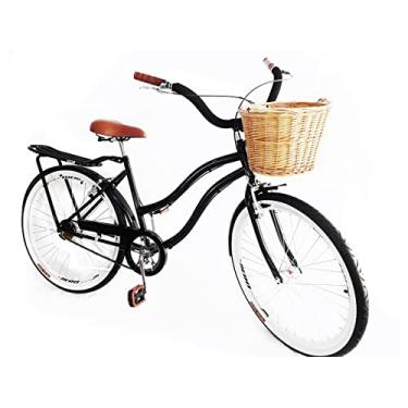 Imagem de Bicicleta Aro 26 Retrô Vintage s/marcha Vime Bagageir Preto