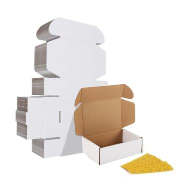 Imagem de HORLIMER Conjunto de 30 caixas de envio de 15 x 10 x 2, caixa de correio de papelão ondulado branco para embalar pequenas empresas