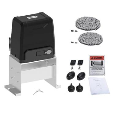 Imagem de GATEXPERT Kit De Abridor De Portão Automático Deslizante, Kit De Hardware Para Operador De Porta De Segurança De Entrada De Veículos Com Dois Controles Remotos E Sensor De Fotocélula Infravermelho P