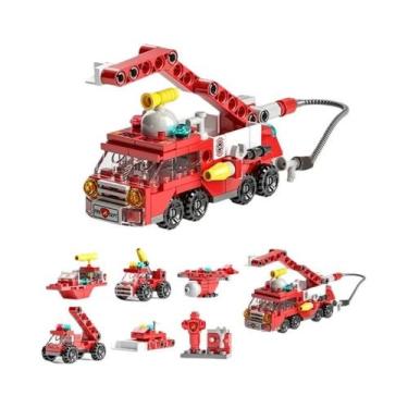Imagem de Conjunto De Blocos De Construção De Carro De Bombeiros Para Crianças, 