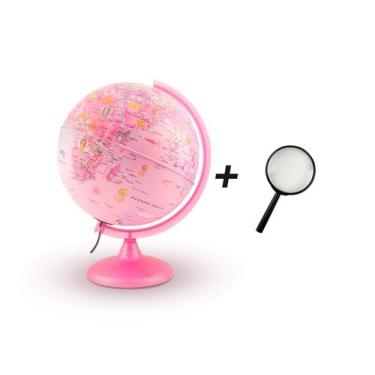 Imagem de KIT Globo Pinkzoo Tecnodidatica Com Lâmpada LED e Imagens de Animais L