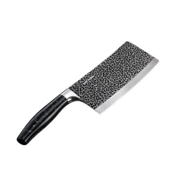 Imagem de Cutelo Sultan Inox 30cm, Aço Inox, Preto e Prateado, Cabo Texturizado Stone, 168g, Manual cortar carnes com ossos, cartilagens e alimentos duros ou congelados Churrasco Cozinha Precisão