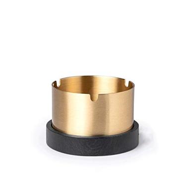 Imagem de Cinzeiro criativo latão cinzeiros hotel casa carro à prova de vento cinzeiro bar restaurante 3 polegadas cinzeiro portátil com tampa Cinzeiros (tamanho: CH) ()