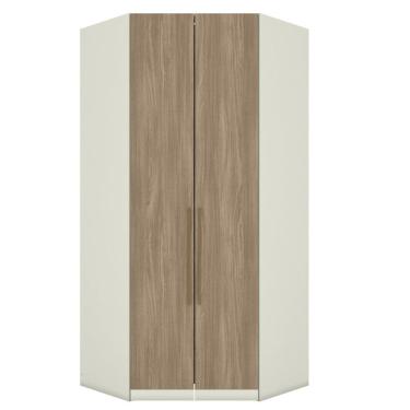 Imagem de Guarda Roupa De Canto Modulado Com Led 2 Portas 3 Gavetas Predileto Henn Areia Hp/Jequitibá