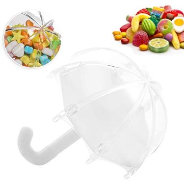 Imagem de 24 Peças Caixa de Doces em Plástico com Forma Inovadora Guarda-Chuva para Casamento Aniversário Bebê Festa Ocasião Festiva Alimentício Transparente Ta