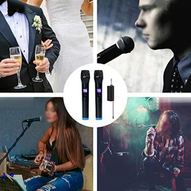 Imagem de ZJchao Microfone Sem Fio Profissional, Microfone Portátil de Canal Duplo Com Display Digital e Alta Sensibilidade, para Canto e Performance Em karaokê