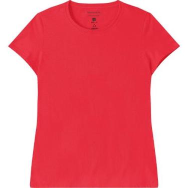 Imagem de Blusa Manga Curta T-Shirt Feminina Basicamente Ref. 90442, Vermelho 20