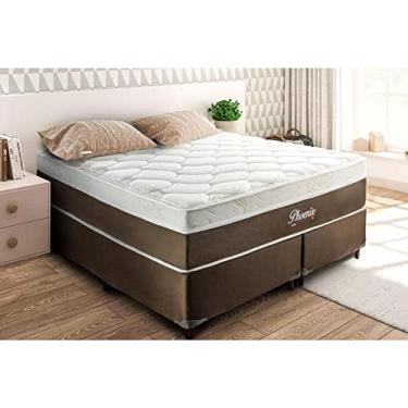 Imagem de Cama Box Queen 158x198x59cm Molas Ensacadas Phoenix Montreal Branco/tabaco