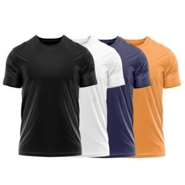 Imagem de Kit 4 Camisetas Dry Uv Masculina Blusa Camisa Fitness Academia Basica Lisa-Masculino