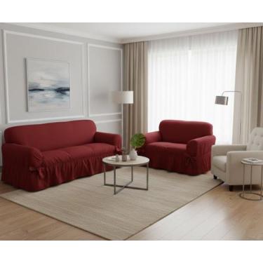 Imagem de Capa De Sofá 2 E 3 Lugares Tecido Gorgurão Maquinetado - - Campari Ind