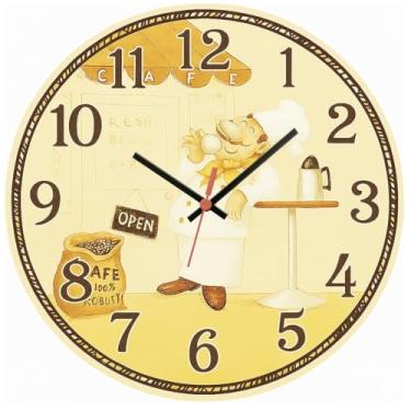 Imagem de Relógio De Parede 29cm Cozinha Decorativo Silencioso Pendulart (Cozinha30-8Cafe)