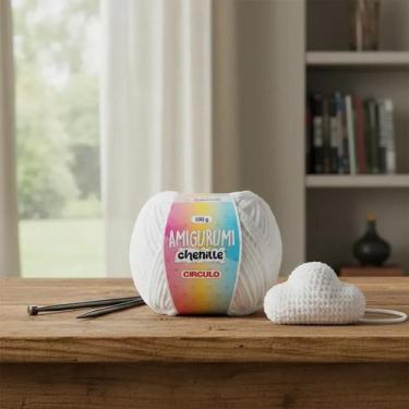 Imagem de Fio Amigurumi Chenille 100g 110m Cor:8001-Branco - Círculo, 8001-Branc