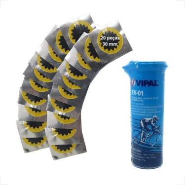 Imagem de Kit Remendo Bike Pneu Camara De Ar 20 Reparos Estrela 30mm - Vipal