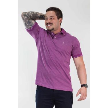 Imagem de Camisa Polo Rajada Pique Masculina Manga Punho Anticorpus-Masculino