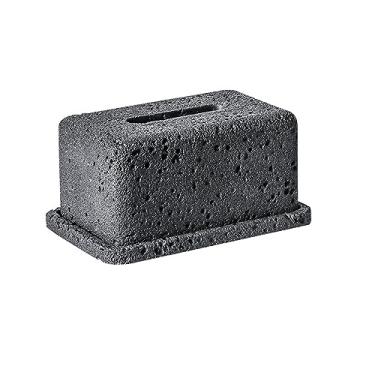 Imagem de Caixa de tecido de cimento moderna, caixa de desenho de papel criativa, sala de estar, decoração de sala de jantar, mesa de móveis domésticos (preto)