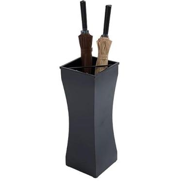 Imagem de Suporte de guarda-chuva de estilo moderno para ambientes internos, barril de balde para armazenamento longo, bengalas, bengalas para entrada, varanda interna, economiza espaço (preto)
