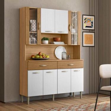 Imagem de Armário de Cozinha Kit 8 Portas 2 Gavetass com prateleiras Golden Kits