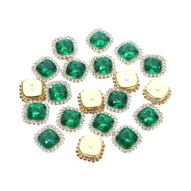 Imagem de Strass Quadrados Coloridos 20 Peças Com Base De Garra, Botões Para Art