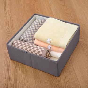 Imagem de Caixa de armazenamento de tecido, organizador de armário e caixas de armazenamento dobráveis, divisórias de gaveta para armazenamento diário de prateleira de armário e organização de roupas íntimas