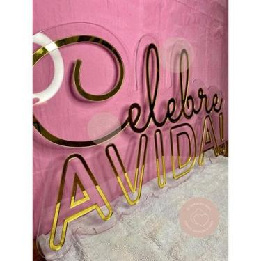 Imagem de placa de acrilico frase celebre a vida ! - 50x30cm acrilico espelhado 