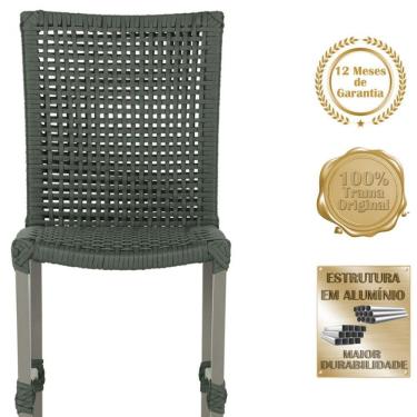 Imagem de 4 Cadeiras De Jantar Cannes De Alumínio Pintura Fendi Trama Verde