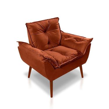 Imagem de Poltrona Opala Luxo Suede Terracota