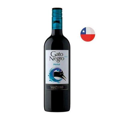 Imagem de Vinho Tinto Chileno Gato Negro Merlot 750ml - Viña San Pedro, Seco, Ti