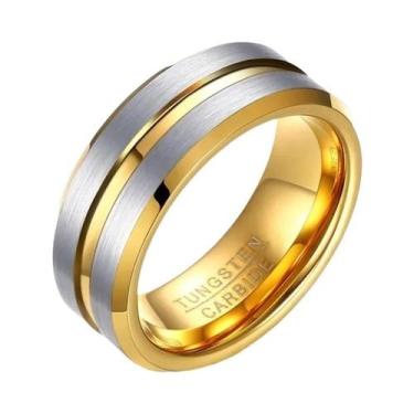 Imagem de Aliança Masculina Vnox De Carboneto De Tungstênio Preto Fosco 8mm Com 