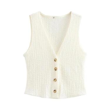 Imagem de Conjunto Feminino De 2 Peças: Top Casual Decote V E Calça Pantalona De