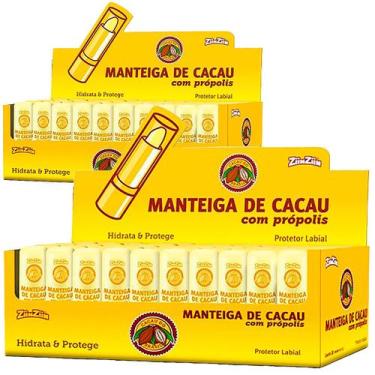 Imagem de Kit 2 Manteiga De Cacau Bastão Display Com Própolis Protetor Labial Zi