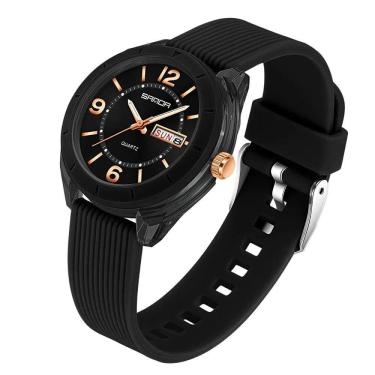 Imagem de Relógio Casual Com Luz Noturna, Calendário, Quartzo Preto