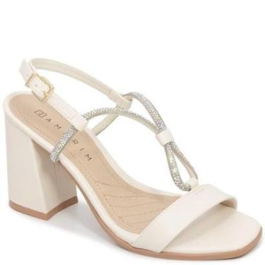 Imagem de Sandália Salto Bloco Bico Quadrado Brilho Ramarim 2441201-Feminino