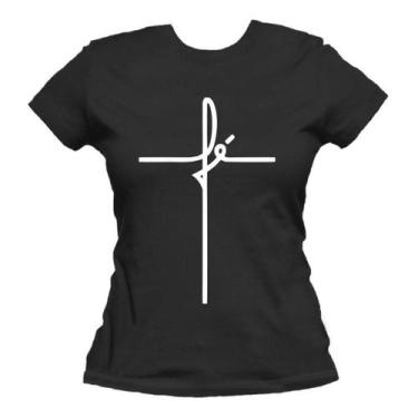 Imagem de Camiseta Fé Jesus Evangélica Gospel Baby Look Feminina - Blackchic, Pr
