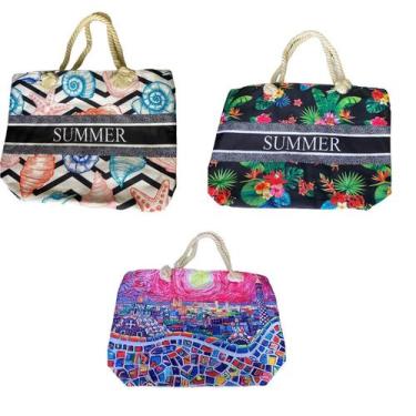 Imagem de Bolsa Tote Para Praia E Piscina Em Tecido E Alça De Corda - Lynx Produ