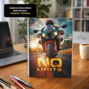 Imagem de Caderno Universitário Moto Extreme 1 Matéria - 80 Folhas - Animativa