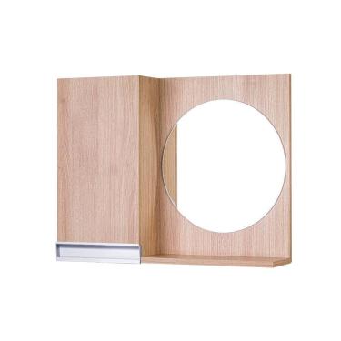 Imagem de Armário Banheiro com Espelho Redondo Carvalho com Puxador