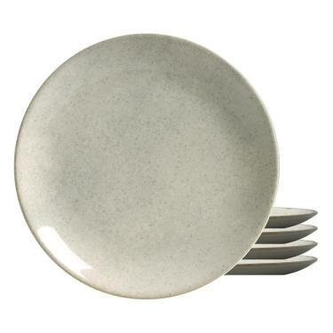 Imagem de Jogo 4 Pratos Sobremesa Cor Cinza Coup Mali Cerâmica 20cm Alleanza