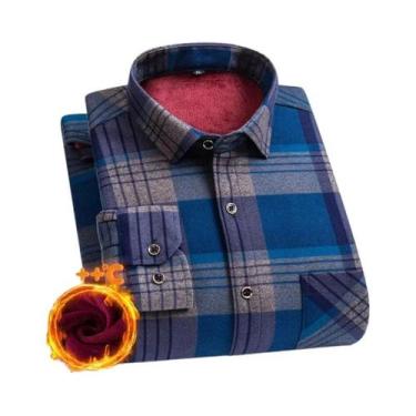 Imagem de Camisa Masculina plus Size De Manga Longa Grossa E Quente 7XL 8XL, Fle
