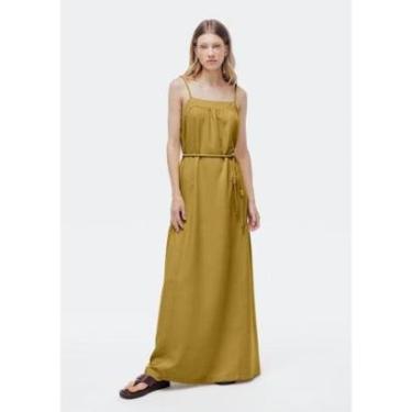 Imagem de Vestido Hering Longo Evasê Creponado Feminino-Feminino