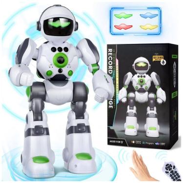 Imagem de Robô Programável Preto e Prateado – Zreswap Robot Toys: Programmable Dancing Robot com...