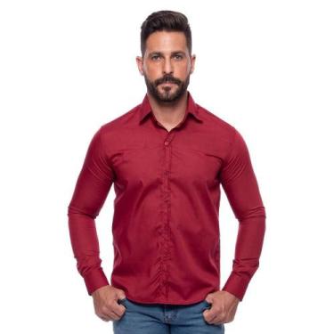 Imagem de Camisa Social Masculina Slim Manga Longa Lisa Não Amassa - Teodoro, Vi
