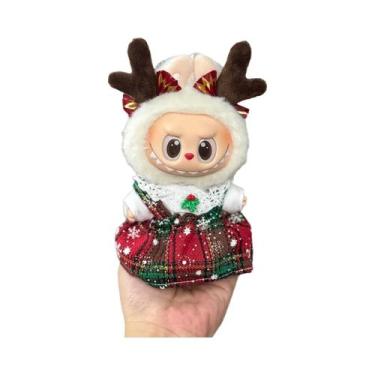 Imagem de Conjunto De Acessórios De Natal Labubu Com Roupa Vermelha Para Bonecas