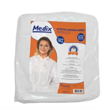 Imagem de Avental Manga Longa 40Gr C/Punho Pct/10 Un - Medix