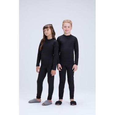 Imagem de Conjunto infantil blusa + calça térmica preta - Vida Costeira Oficial,