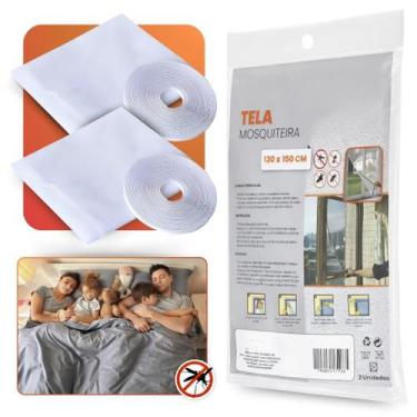 Imagem de Tela Mosquiteiro Mosquiteira Anti Mosquito Janela Kit Porta Inseto Aju