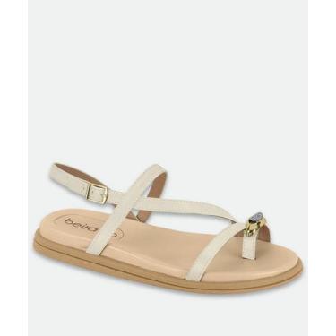 Imagem de Sandália Feminina Rasteira Beira Rio Branco, Branco, 37