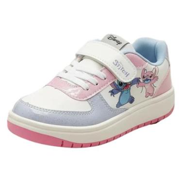 Imagem de Tenis Infantil Menina Facil Calce Confortavel Stitch Disney, Branco, R